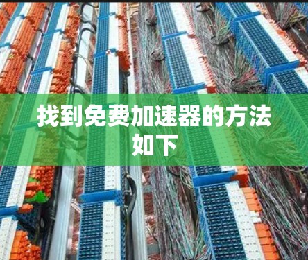 找到免费加速器的方法如下