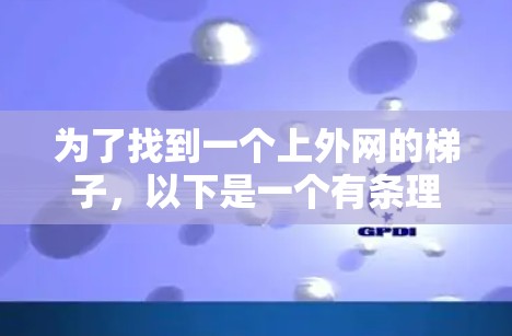 为了找到一个上外网的梯子，以下是一个有条理的步骤指南